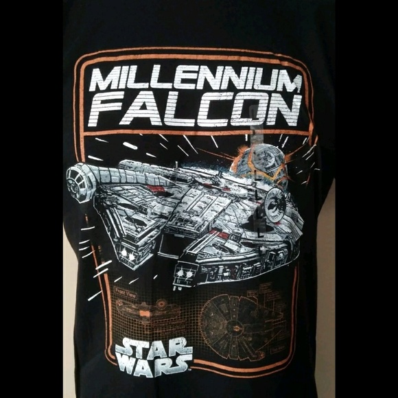 STAR WARS MILLENNIUM FALCON MOVIE GRAPHIC TEE SHRT - Picture 2 of 2
